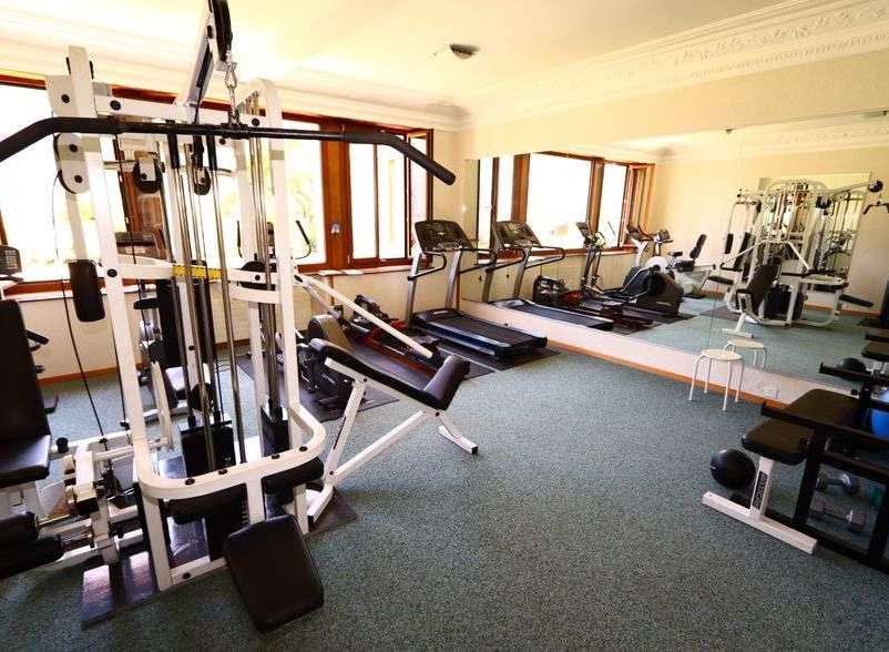 This well-equipped gym offers a variety of workout options, including treadmills and weight machines.