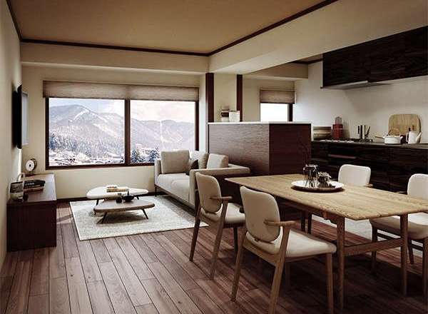 Stunning mountain views from this Nozawa Onsen apartment