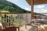 Enjoy breathtaking mountain views from this stunning balcony.