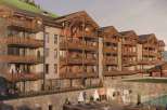 Experience luxury living in this stunning property featuring exquisite wooden balconies and a charming stone facade.