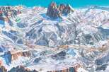 Explore the stunning ski slopes of the Dolomites with this detailed map.