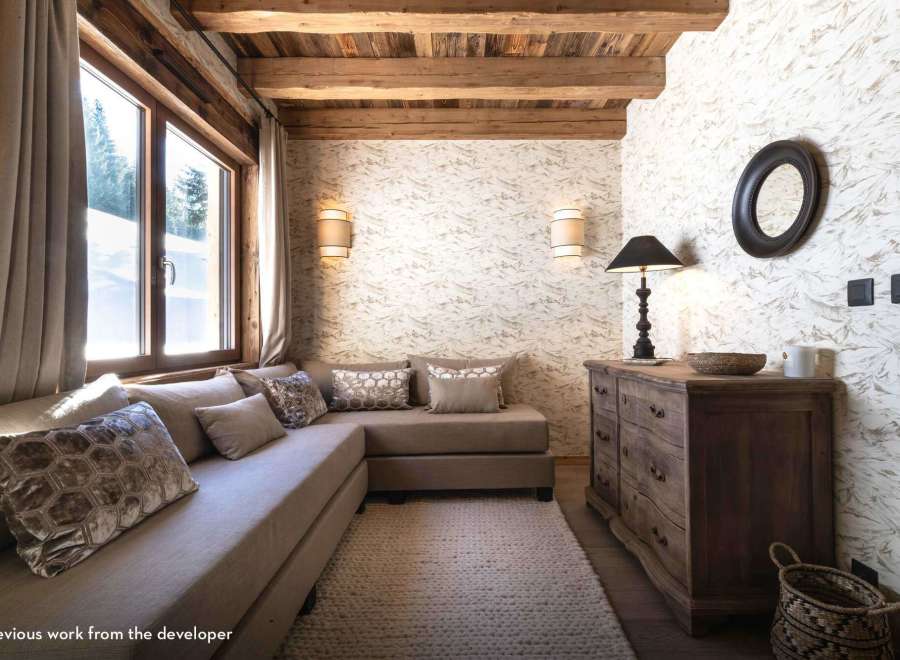 Experience rustic charm in this cozy living space.