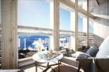 Enjoy breathtaking mountain views from this stunning balcony.