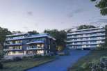 Discover modern living in these stunning apartment buildings, featuring sleek designs and spacious balconies.