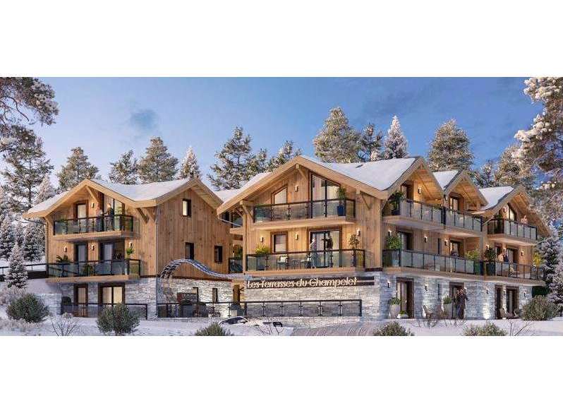 Discover "Les Terrasses du Champelet", a stunning property nestled in a winter wonderland.