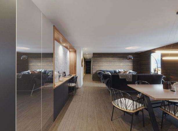 Discover a modern living space with a touch of rustic charm.