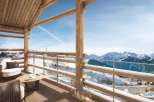 Experience breathtaking mountain views from this stunning balcony.