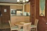 Cozy kitchen and dining area with a rustic charm.