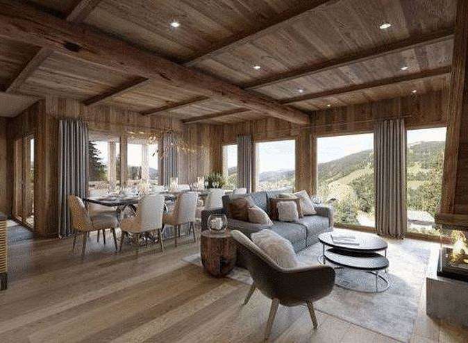 Experience luxury living in this stunning chalet, boasting exquisite wooden interiors and breathtaking mountain views.