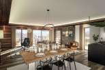 Experience luxury living in this stunning chalet, featuring a spacious dining area perfect for entertaining.