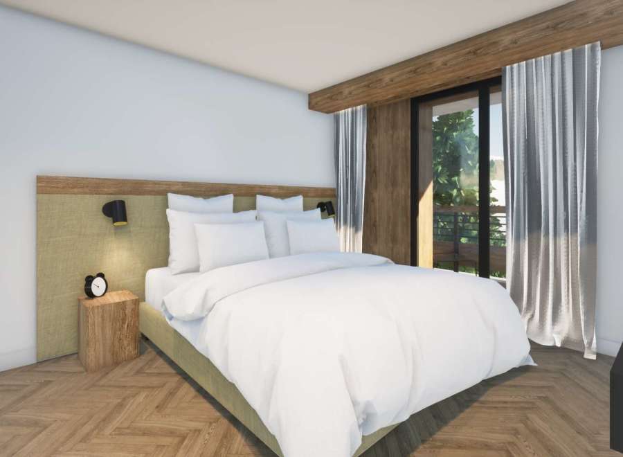 Experience tranquility in this beautifully designed bedroom.