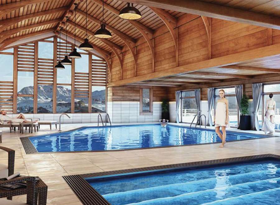 Luxury chalet with indoor pool and spa.