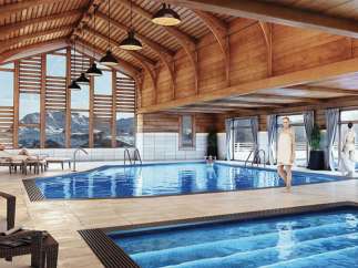 Luxury chalet with indoor pool and spa.