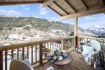 Experience breathtaking mountain views from this luxurious balcony.