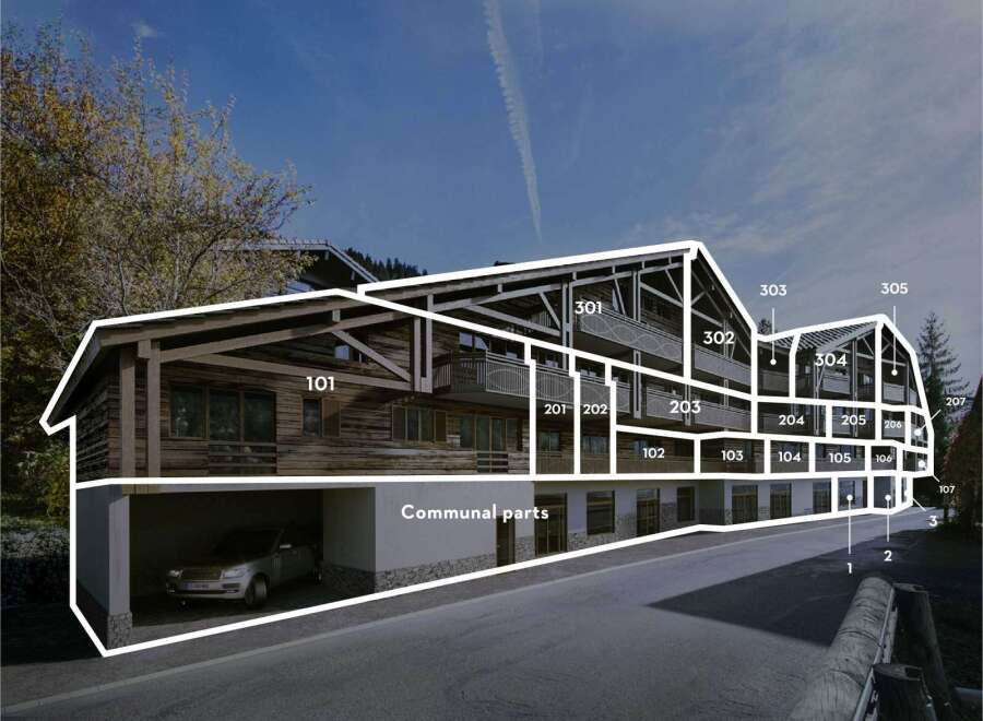 Discover this stunning chalet-style property featuring multiple units with balconies and communal parking.
