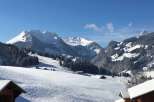 Experience the breathtaking beauty of the Swiss Alps in this stunning winter landscape.