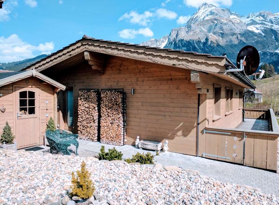 Escape to the mountains in this charming wooden chalet.