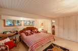 Cozy bedroom with a unique design.