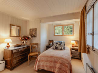 Cozy bedroom with a vintage aesthetic.