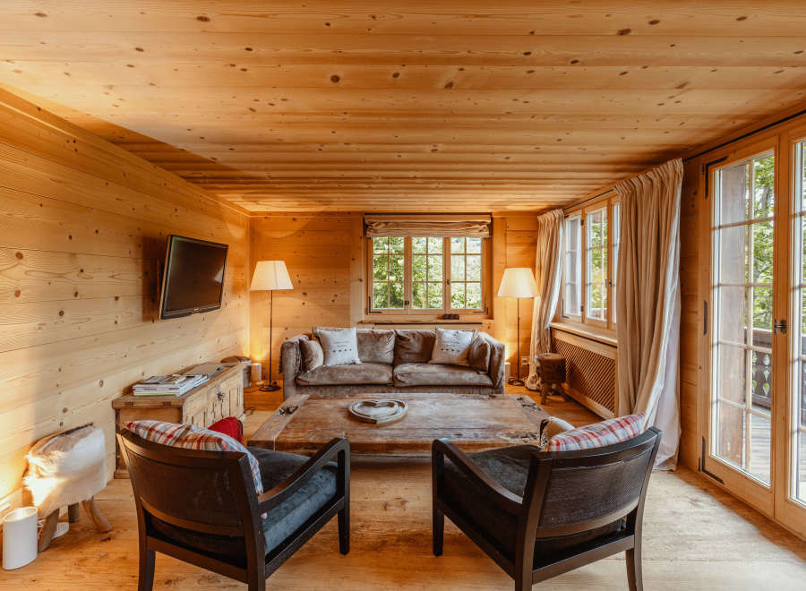 Experience the warmth of this stunning wooden interior.