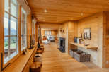 Experience the warmth of this stunning wooden interior.