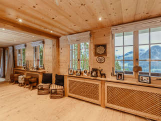 Experience the warmth of this stunning wooden interior.