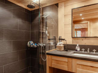 Experience rustic charm in this beautifully designed bathroom.