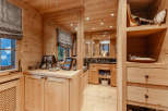 Step into a world of rustic elegance with this stunning wooden interior.