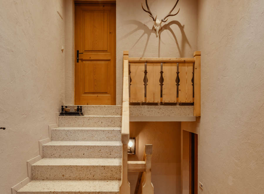 Step into rustic elegance with this charming entryway.