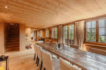 Experience rustic elegance in this stunning wooden interior.
