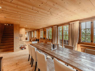 Experience rustic elegance in this stunning wooden interior.