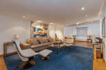 This stunning living room boasts a modern design with a touch of elegance.