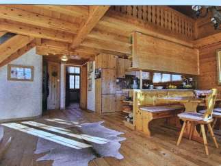 Step into a cozy, rustic haven with this stunning wooden interior.