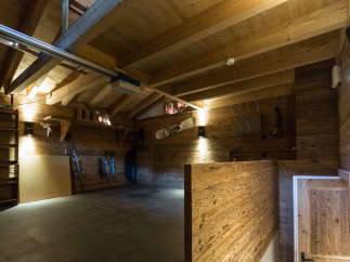 Step into a rustic haven with this charming wooden interior.