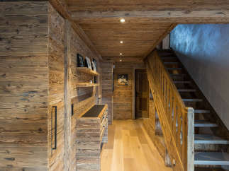 Step into rustic elegance with this stunning wooden interior.