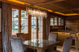 Experience rustic elegance in this stunning dining room.