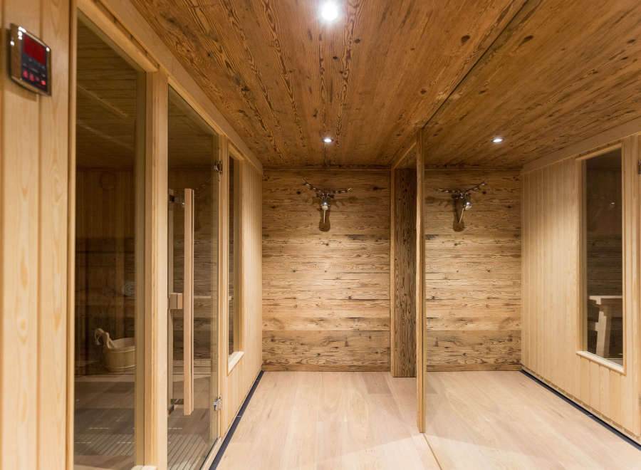 Step into a world of tranquility with this stunning sauna.