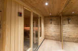 Step into a luxurious sauna experience.
