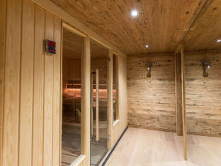 Step into a luxurious sauna experience.