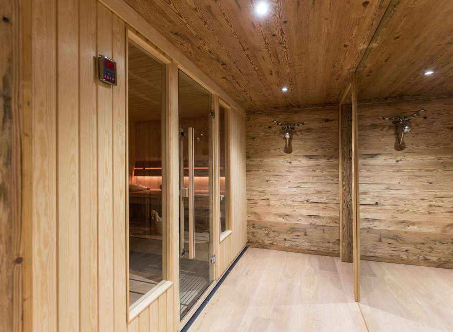 Step into a luxurious sauna experience.