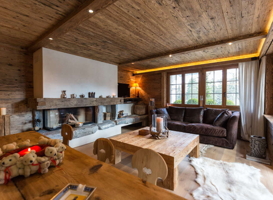 Experience the warmth of a cozy chalet retreat.