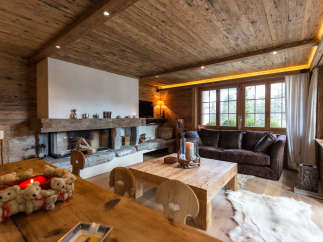 Experience the warmth of a cozy chalet retreat.
