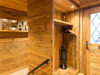 Step into a world of rustic elegance with this stunning wooden interior.