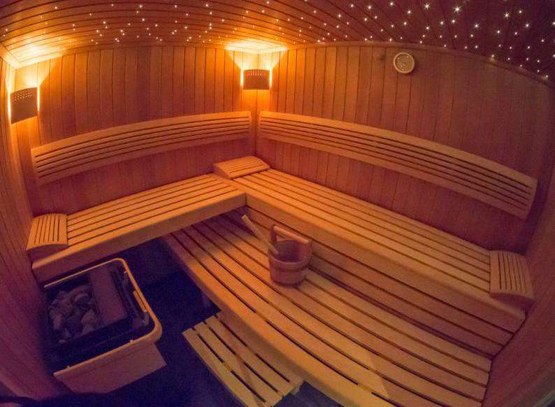 Relax and rejuvenate in this luxurious sauna.