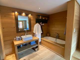 Experience rustic charm in this beautifully designed bathroom.
