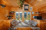 Cozy cabin retreat with stunning mountain views.