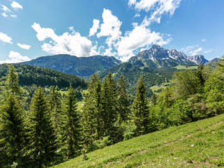 Explore the breathtaking beauty of the mountains with this stunning landscape.