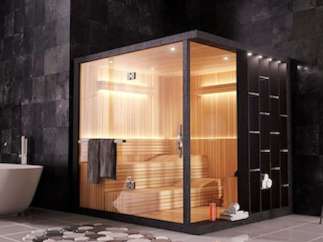 Indulge in the ultimate relaxation experience with this luxurious sauna.