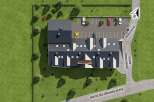 Discover a modern property with ample parking and a convenient access road.