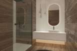 Step into a modern bathroom oasis.